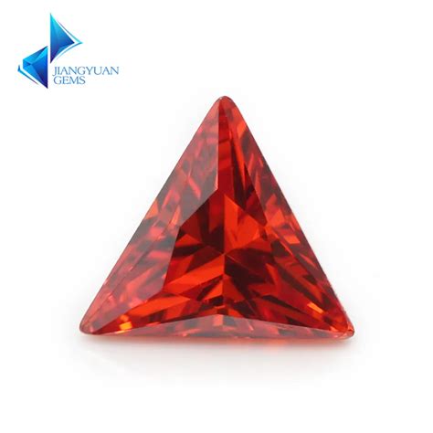 3x3~10x10mm Triangle Shape 5A Orange Loose CZ Gems Synthetic Gems Cubic ...