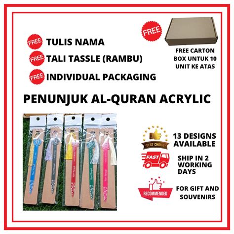 Penunjuk Al Quran Acrylic Berwarna Laser Penanda Mengaji Petunjuk