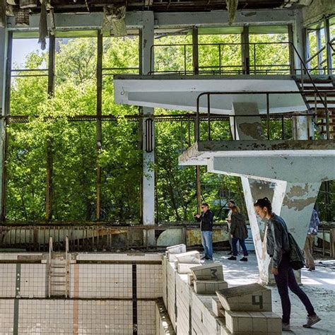 Abandoned Swimming Pool In The Town Of Pripyat In Chernobyl Exclusion