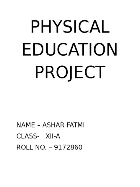 Physical Education Project Class 12 Pdf Association Football Sports