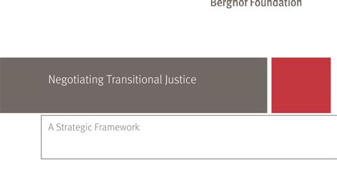 Negotiating Transitional Justice Berghof Foundation