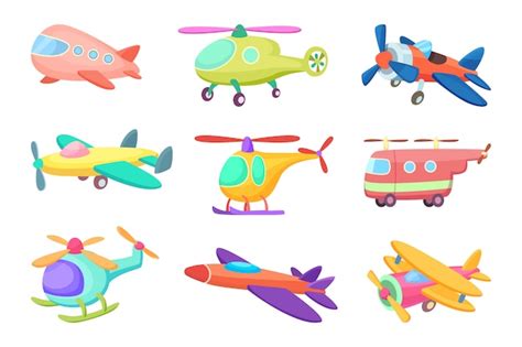 Aviones en estilo de dibujos animados, Varios juguetes para niños ...