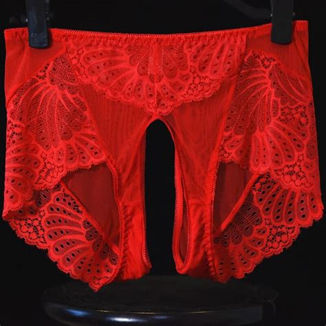 High Waist Open Crotch Panties For Sex Products Women Plus Size Lace