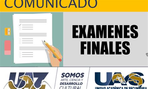 Calendario Examenes Finales Unidad Acad Mica Secundaria Uaz