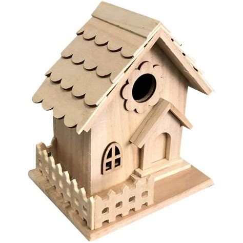 Maisons d oiseaux en Bois Nichoir Inachevé avec Lucarne Porche Avant