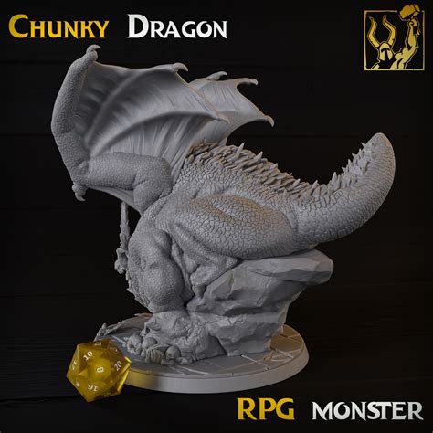 Rpg Monster Chunky Dragon By Titan Forge Printables Store