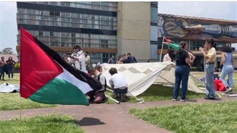 UNAM se suma a protestas a favor de Palestina alumnos instalan plantón