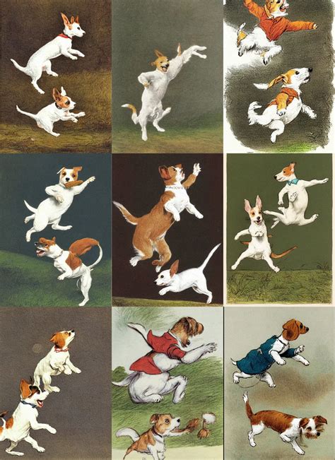 Jack Russel Terrier Jumping Illustrated By Peggy Stable Diffusion