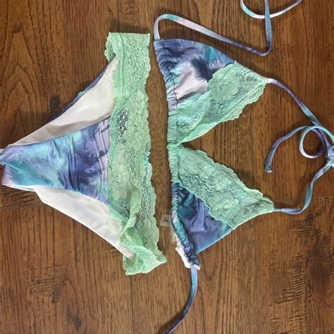 Beach Bunny Swim Beach Bunny Green And Blue Lace Bikini Set Poshmark