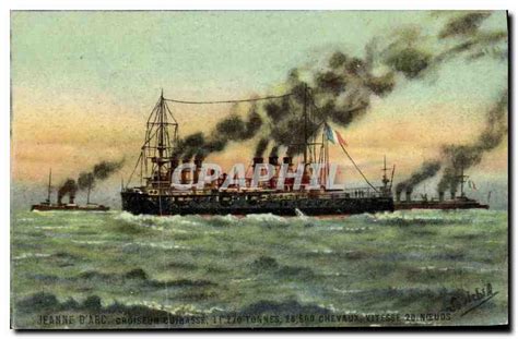 Carte Postale Ancienne Bateau Marine Militaire Jeanne D Arc Croiseur