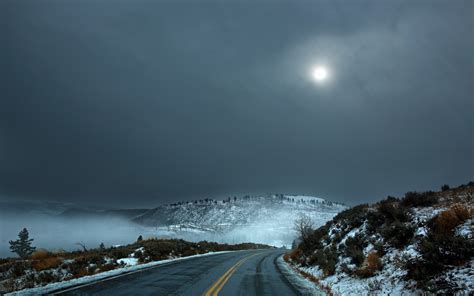 road, Night, Landscape Wallpapers HD / Desktop and Mobile Backgrounds