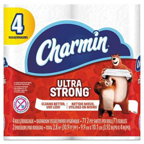 Charmin Ultra Strong Bathroom Tissue, Septic Safe, 2-Ply, White, 4 X 3.92, 71 Sheets/Roll, 4 ...