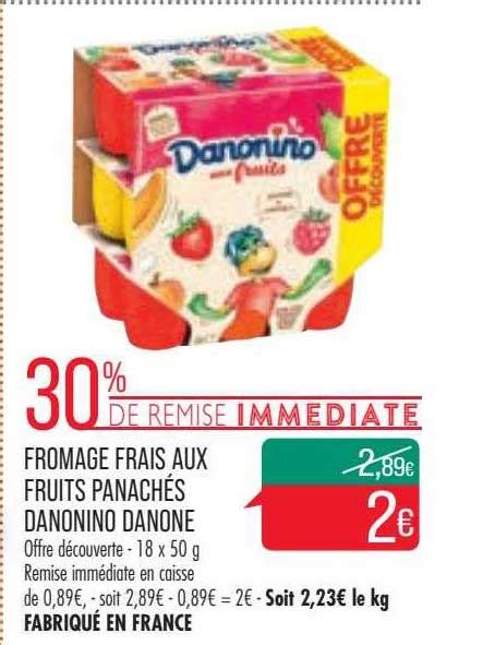 Promo Fromage Frais Aux Fruits Panach S Danonino Danone Chez Match