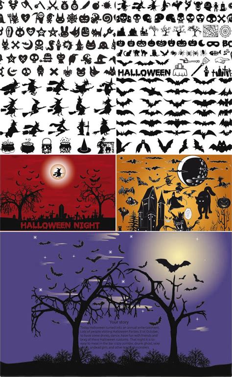 Halloween silhouettes vector | Vector Graphics Blog | Halloween ...