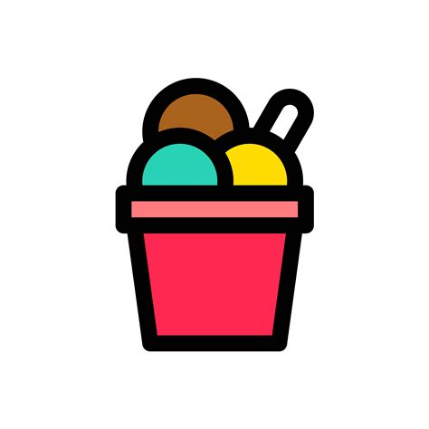 Ice Cream Cup Vector Sweets Filled Icon Editable Outline 558958 Vector