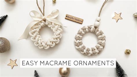 TWO EASY MACRAME ORNAMENTS MINI WREATH MINI MACRAME WREATH