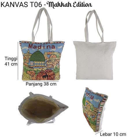 Jual Tas Makkah Madinah Jumbo Import Tote Kanvas Makkah Madinah