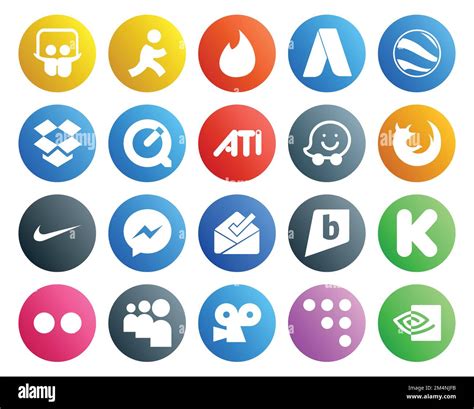 20 Social Media Icon Pack Including Myspace Kickstarter Waze