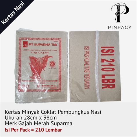 Jual Kertas Nasi Coklat Cap Gajah Merah Isi 210 Lembar Kertas Bungkus