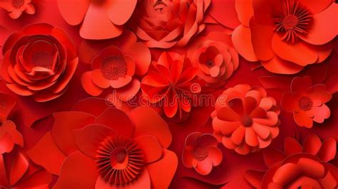 Red Background Paper Art Wallpaper. Stock Illustration - Illustration ...