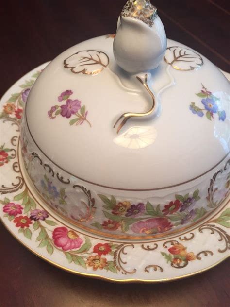 Stunning Vintage Fine Bone China Cheese Dish Covered Butter Etsy