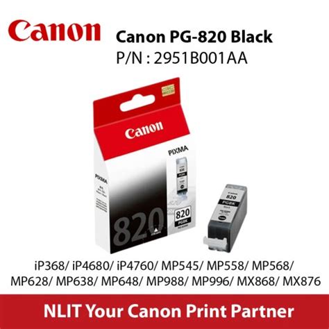 Canon Pg 820 Black Pigment Ink Cartridge