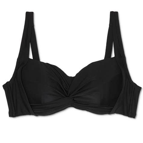 Kona Sol Swim Nwt Kona Sol Plus Size Black Twist Front Bikini Top