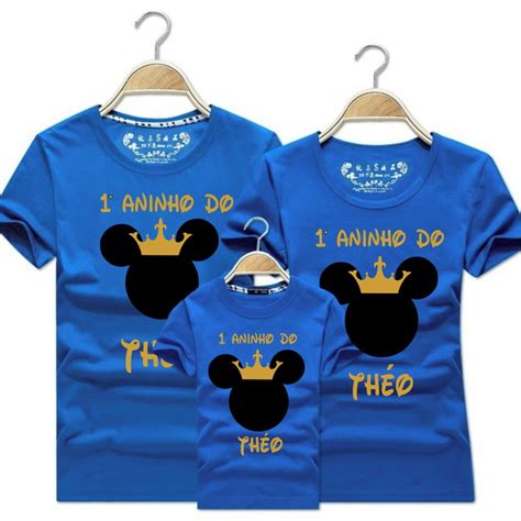 Kit Familia Mickey Realeza Tal Pai Mae Filho Camiseta Elo7