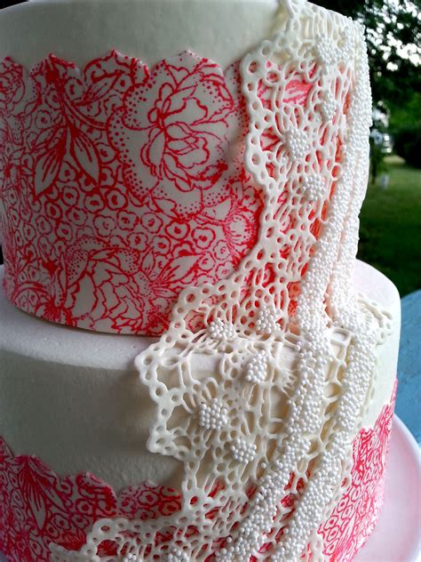 Simple Lace Wedding Cake