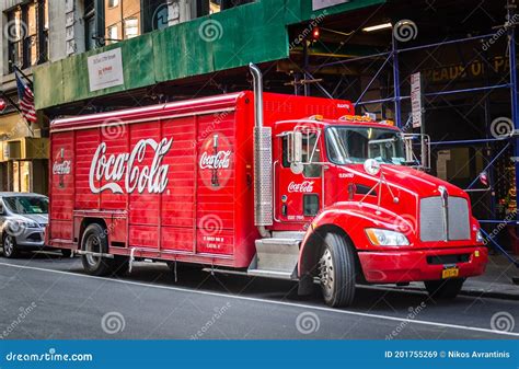 Classic Red American Coca Cola Truck Parked in Midtown Manhattan, New ...