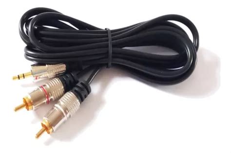 Cabo P2 X 2 Rca Stereo Profissional Dourado 24k 1 8m Parcelamento Sem