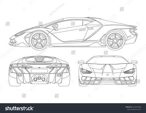 Lamborghini Drawings Side