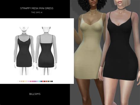 The Sims Resource Strappy Mesh Mini Dress