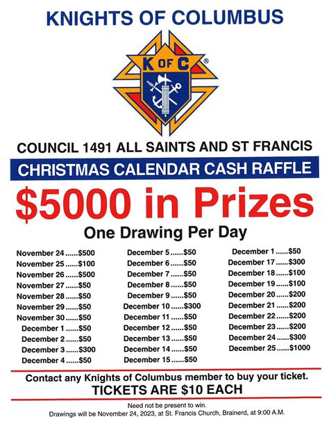 Knights Of Columbus Raffle Brainerd Catholic