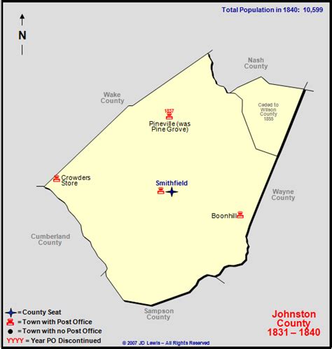 Johnston County NC 1831 To 1840