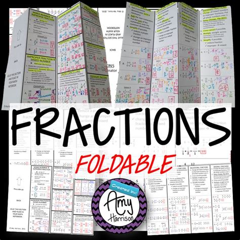 Fractions Foldable Worksheet With The Words Fractions Foldable In Front