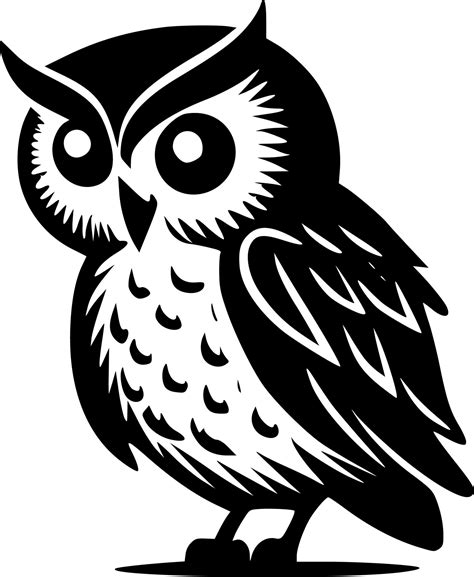 Owl Black And White Vector Illustration 24165115 Vector Art At Vecteezy