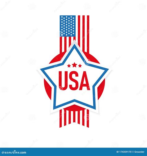 Usa Flag Stripes And Star Stock Vector Illustration Of Design 174359170