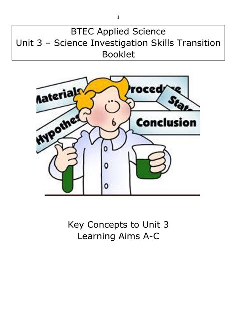 Applied Science Preparation Unit 3 Btec Applied Science Unit 3