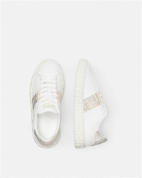 Crystal Greca Sneakers White Versace Us