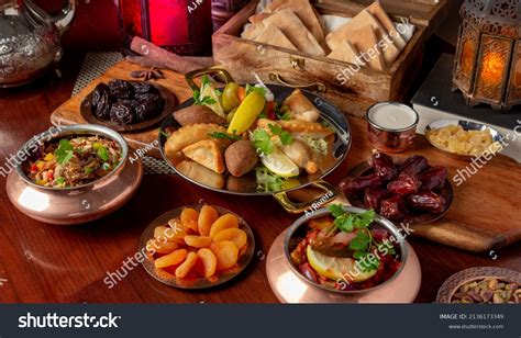 Hot Wide Variety Arabic Appetizers Perfect Stock Photo 2136173349