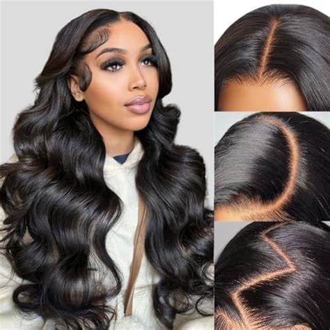 Ygqwd 26 Body Wave Lace Front Wigs Human Hair Pre Plucked