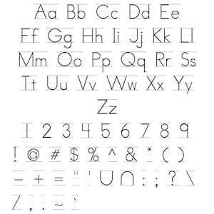 5 Tracing/ Handwriting Practice Font Bundle. Letters and Numbers Ttfdownloadable File School ...