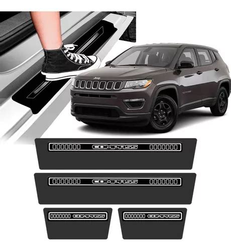 Soleira Jeep Compass A Preto Protetor De Portas