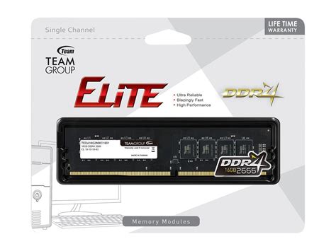 Team Elite 16GB 288 Pin PC RAM DDR4 2666 PC4 21300 Desktop Memory