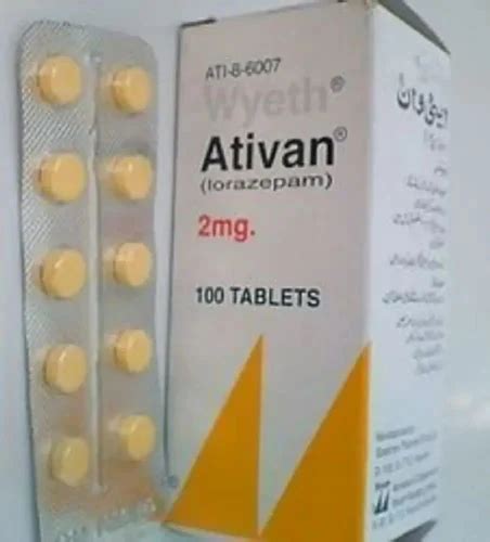 Lorazepam 2 Mg Ativan Tablets 100 At 5000 Box Lorazepam Tablets