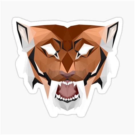 Sabertooth Geometric Sticker For Sale By CreatureCreations Redbubble