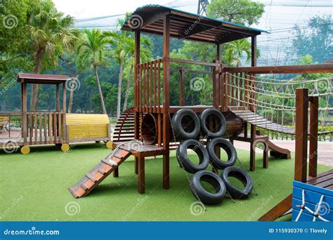 Children Stairs Slides Equipment Stock Photo - Image of playground ...