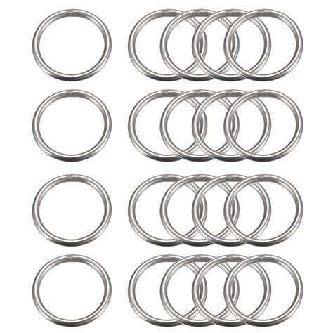 Stainless Steel O Rings 20 Pack 30mm Outer Dia 3mm Thickness Welded O