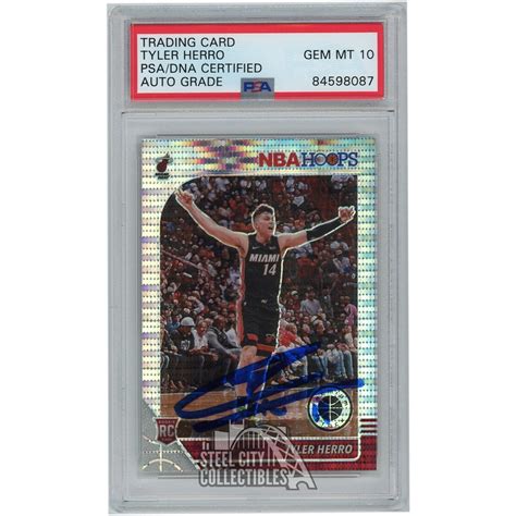 Tyler Herro 2019 20 Panini Hoops Premium Stock Pulsar Autograph RC Card